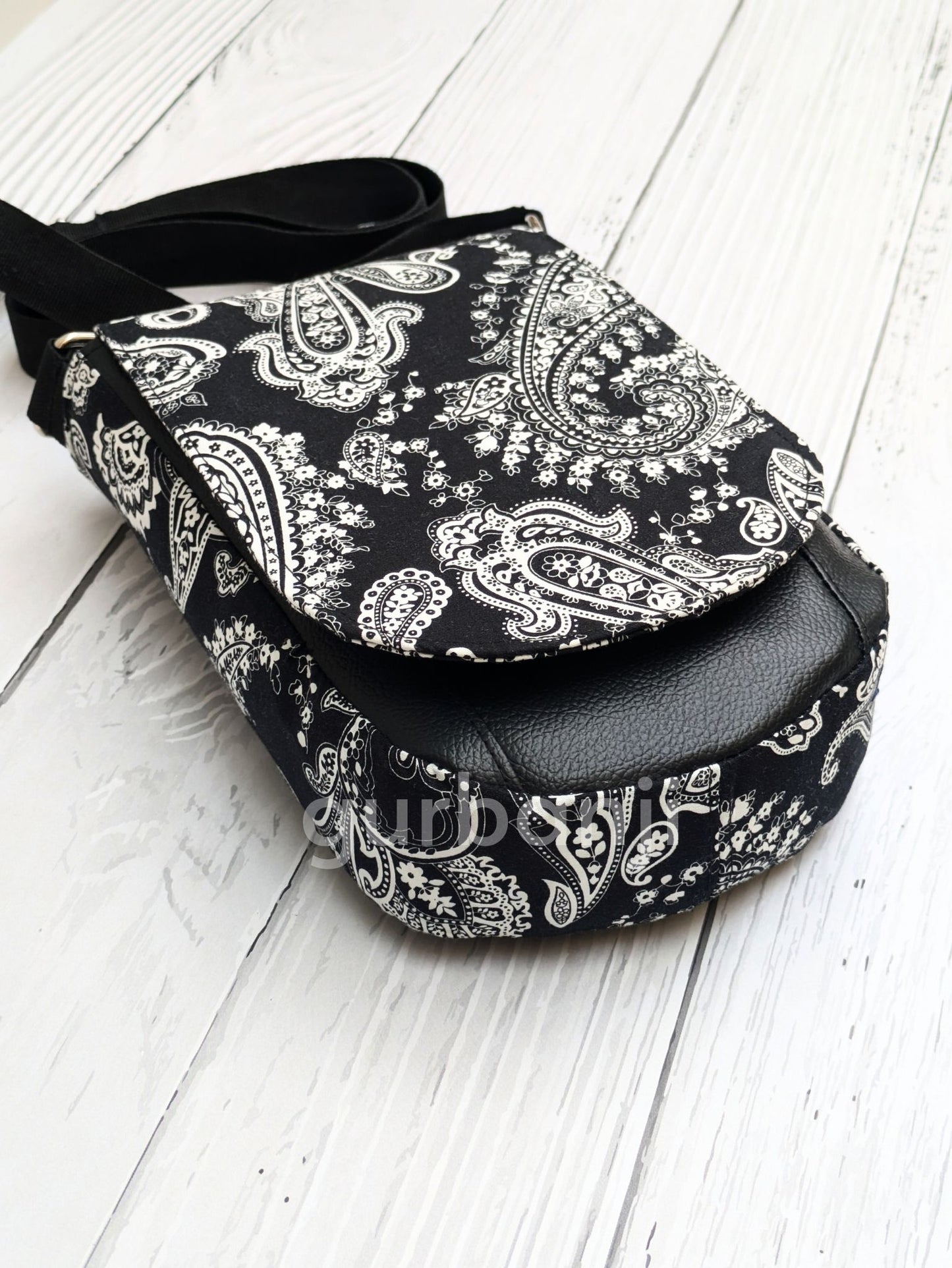 Black Paisley Sling Bag