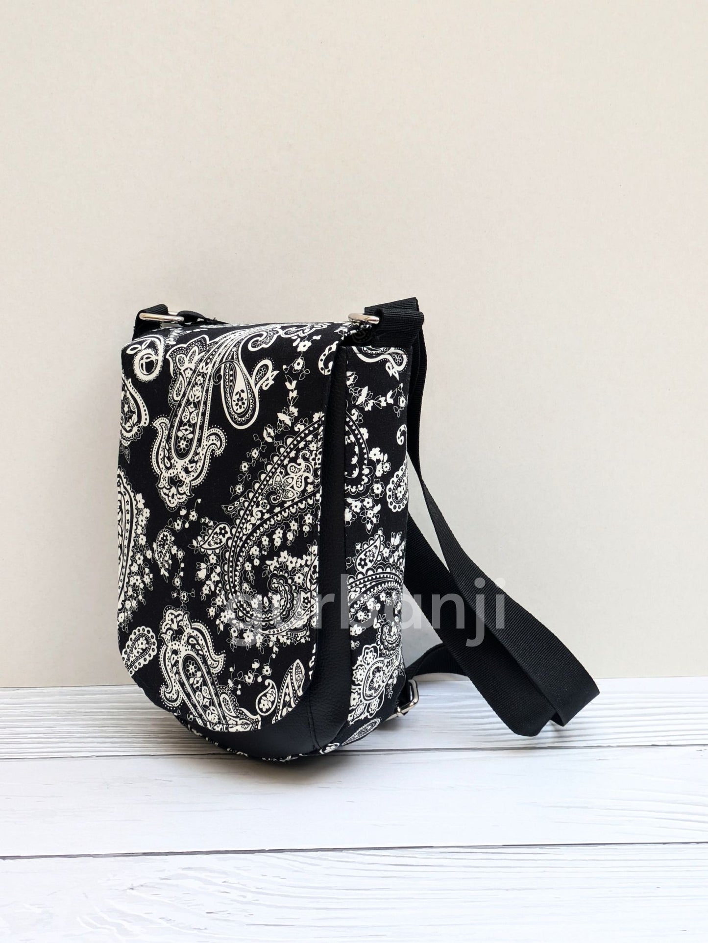 Black Paisley Sling Bag