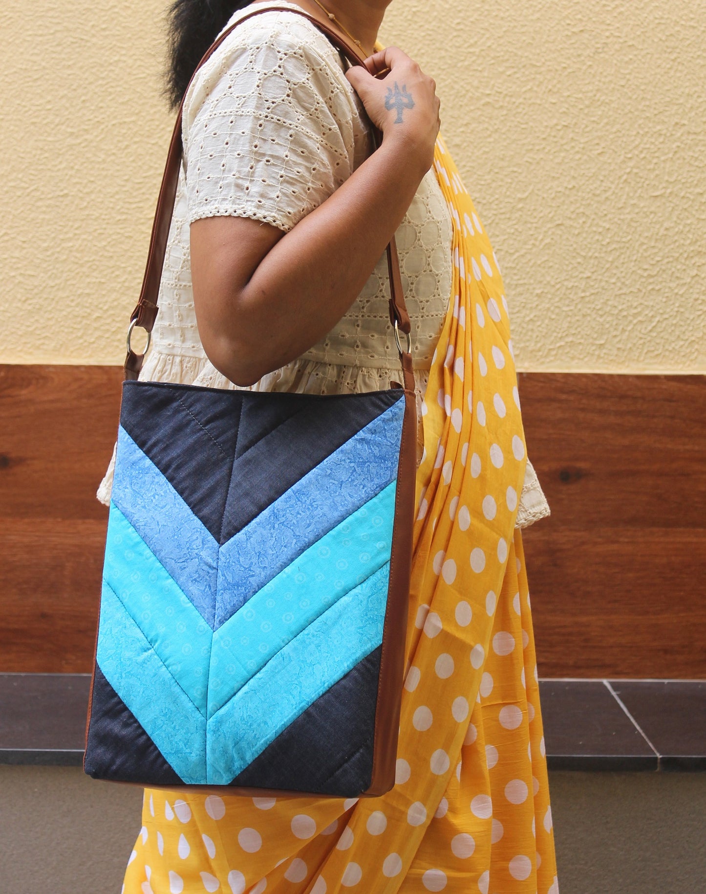 Blue Tall Tote