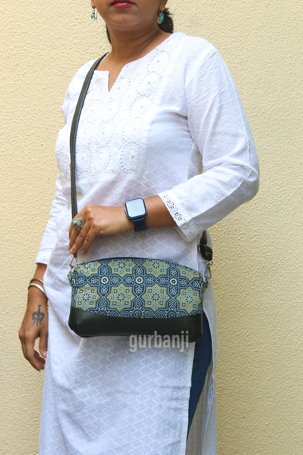 Blue Ajrakh Sling Bag