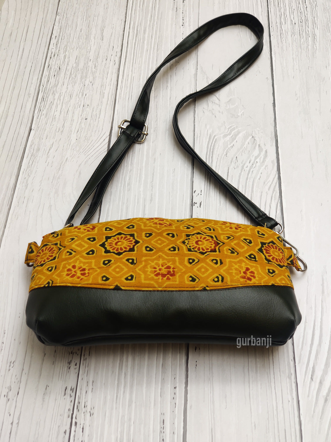 Yellow Ajrakh Sling Bag