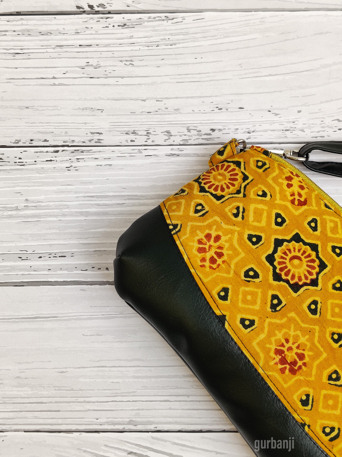 Yellow Ajrakh Sling Bag