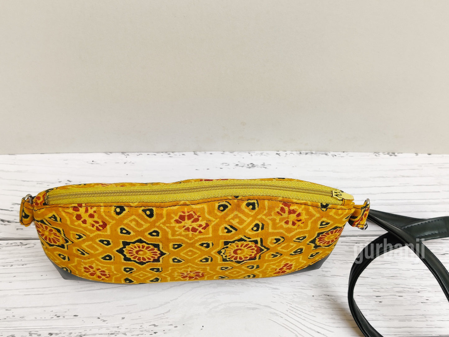 Yellow Ajrakh Sling Bag