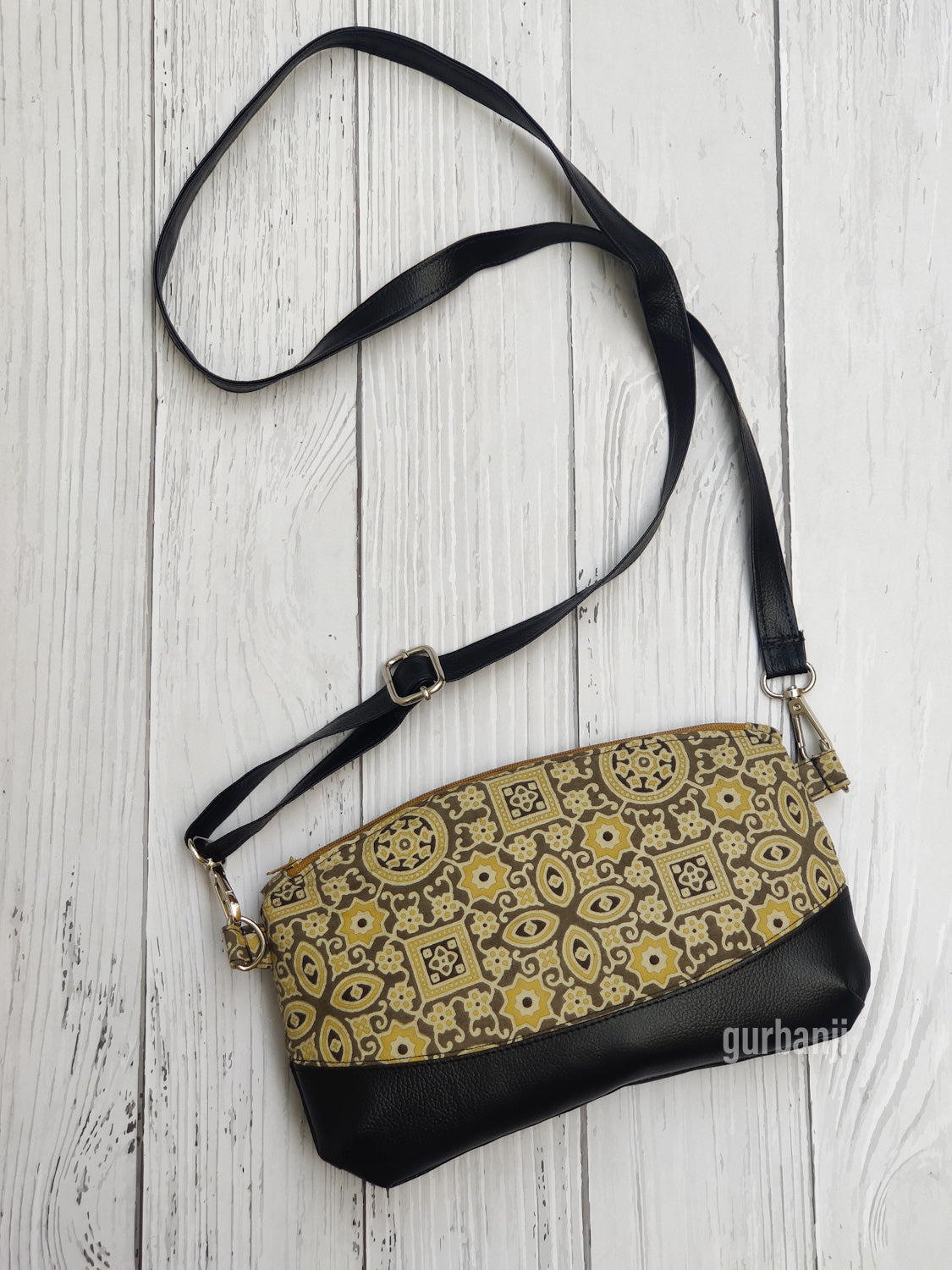 Beige Ajrakh Sling Bag