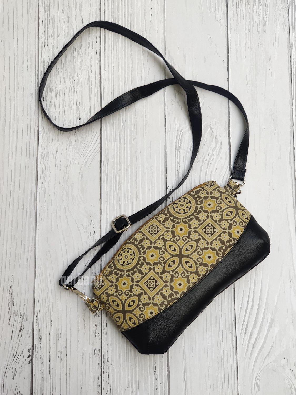 Beige Ajrakh Sling Bag