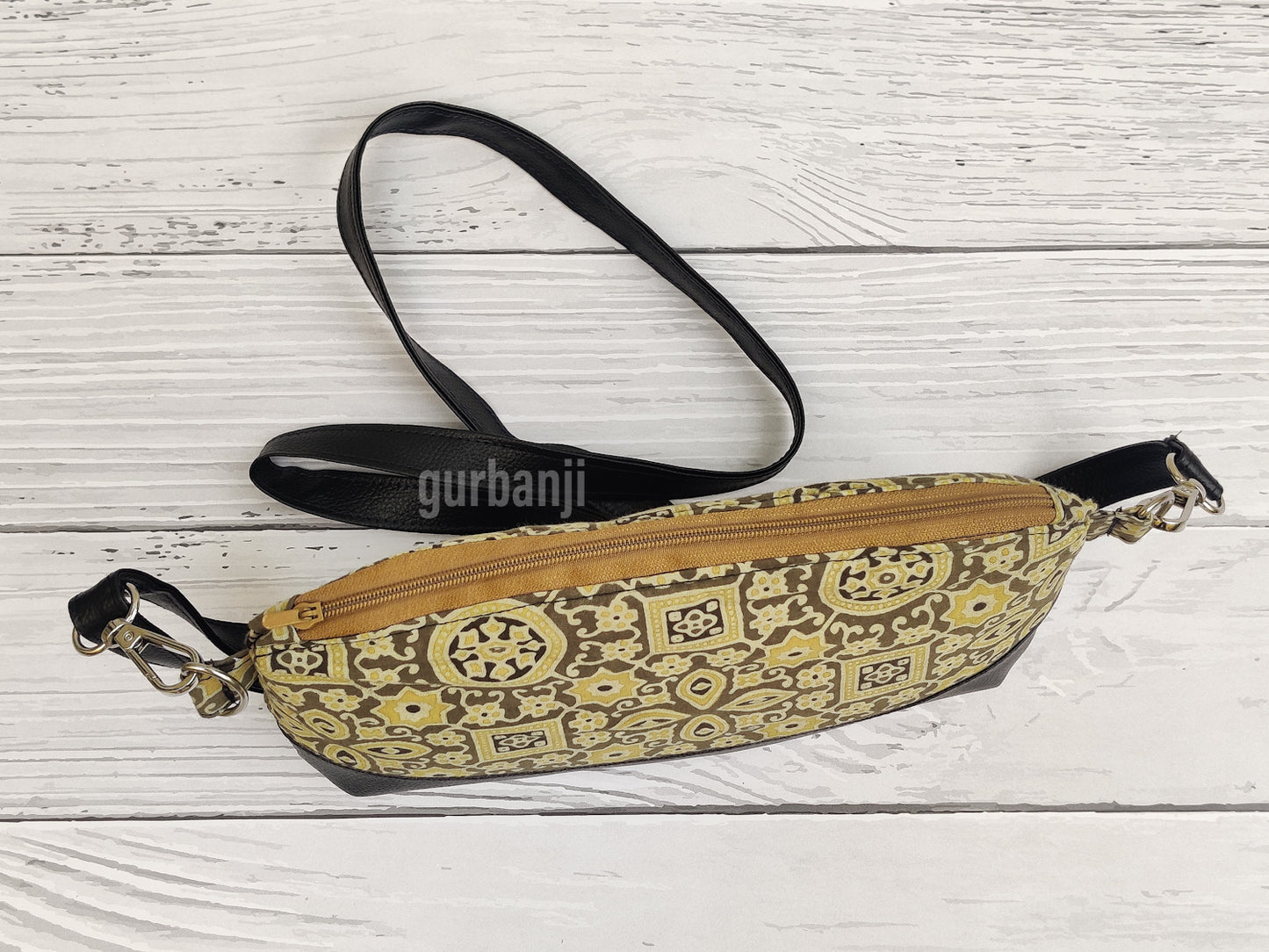 Beige Ajrakh Sling Bag