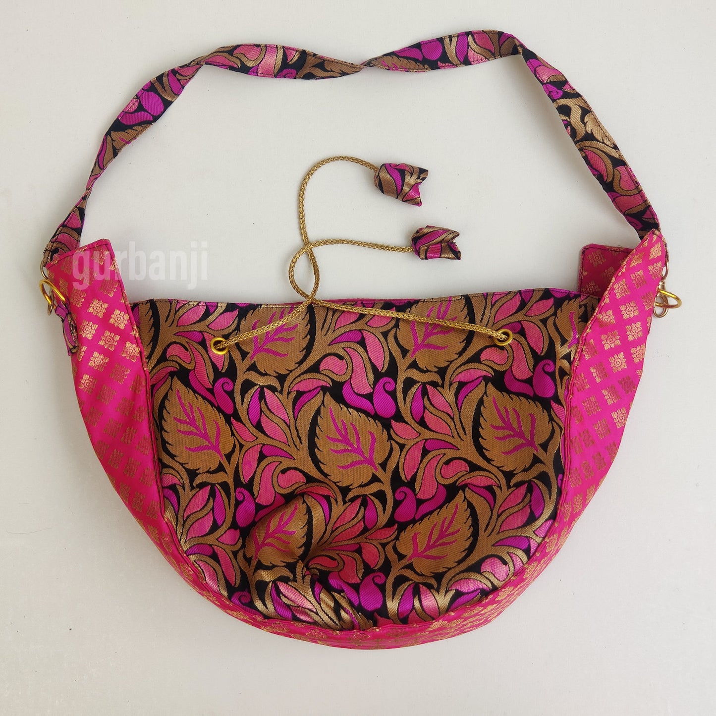 Potli Sling :Fuchsia Black