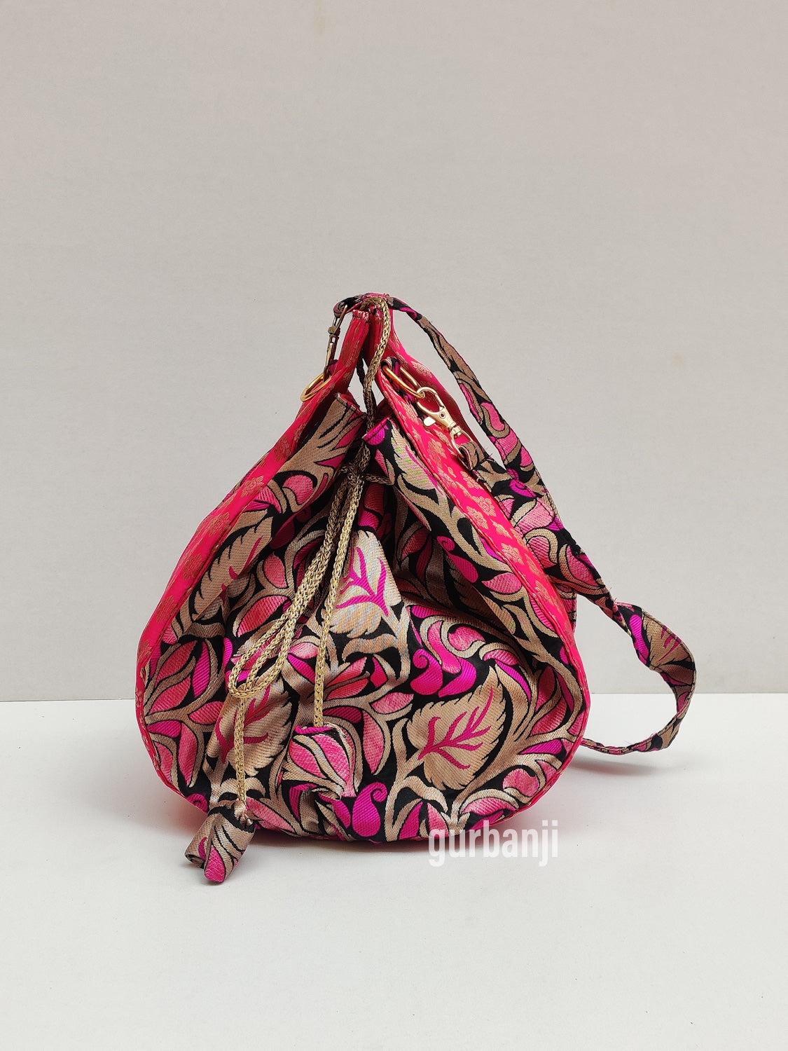 Potli Sling :Fuchsia Black