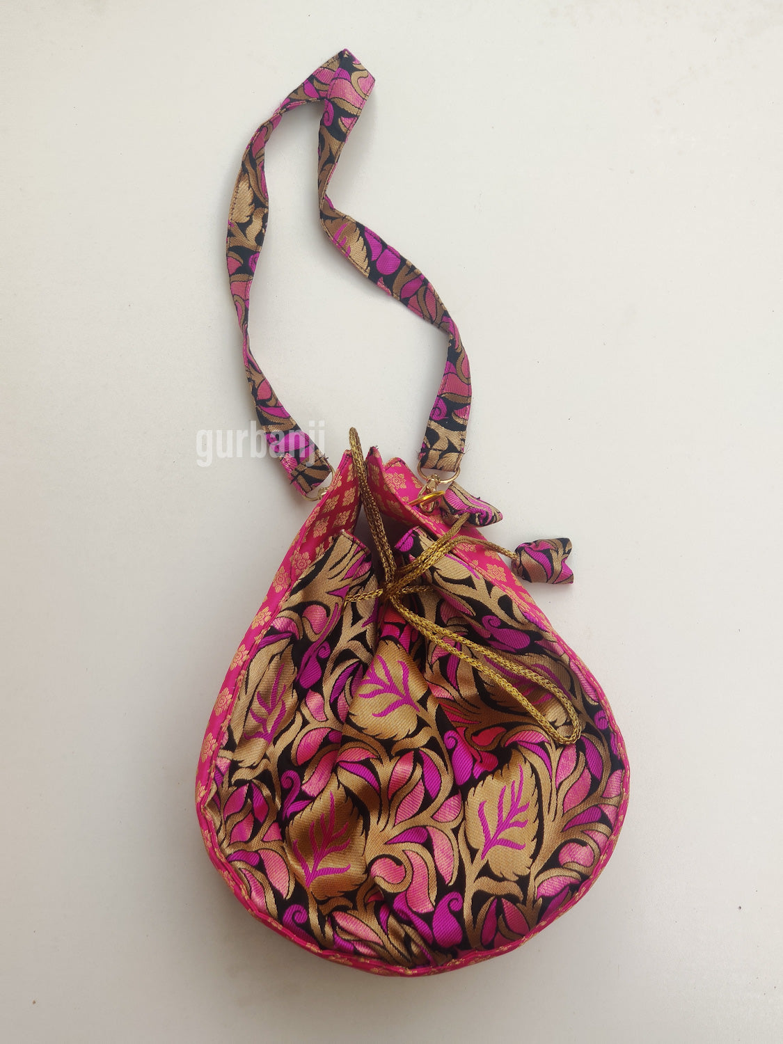 Potli Sling :Fuchsia Black