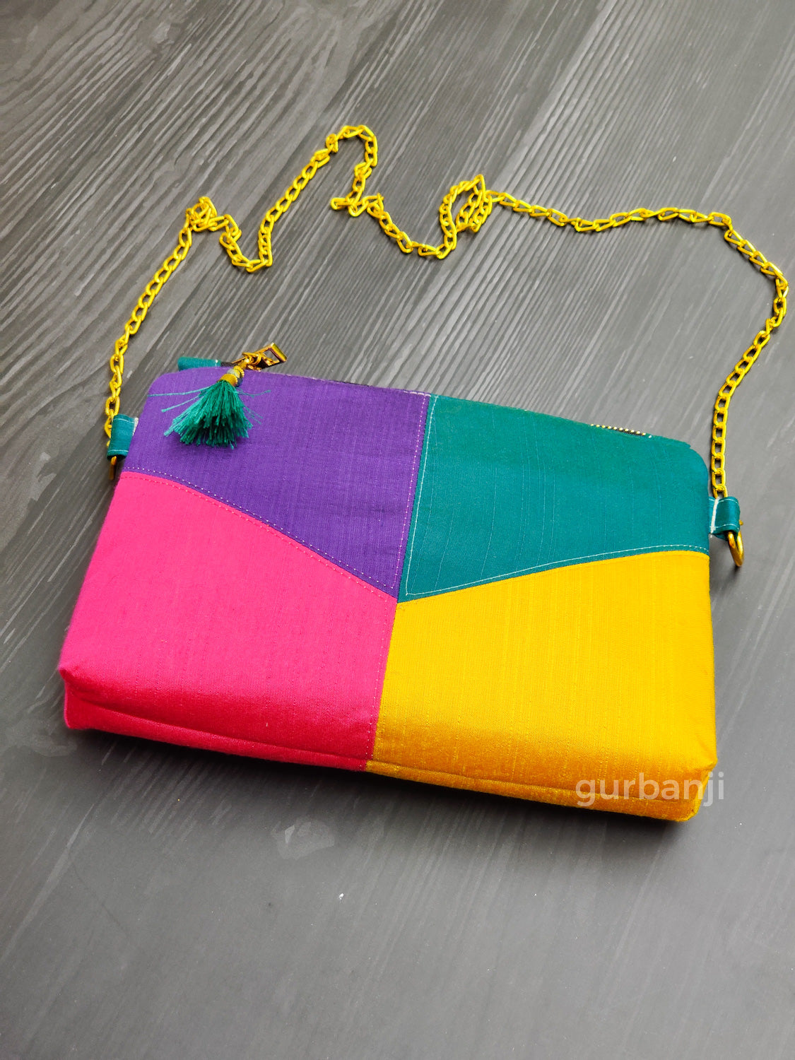 Color Block : Magenta Yellow Sling