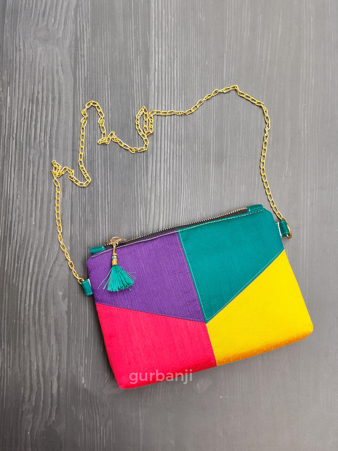 Color Block : Magenta Yellow Sling