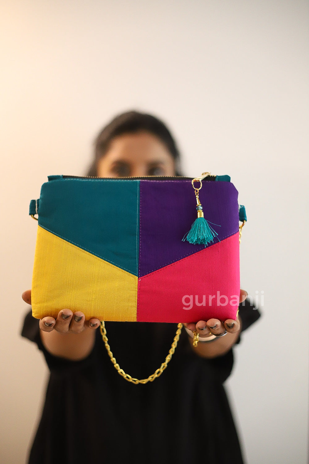 Color Block : Magenta Yellow Sling